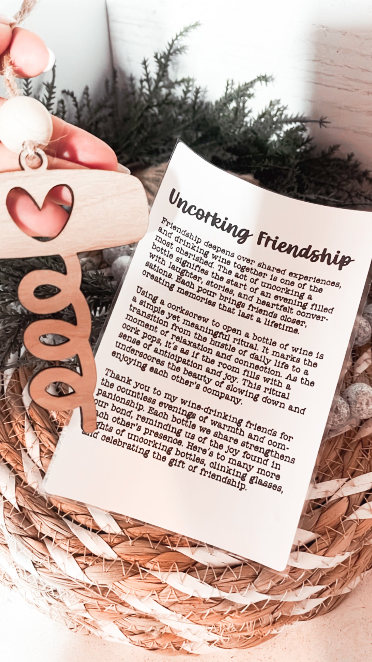 Uncorking friendship ornament