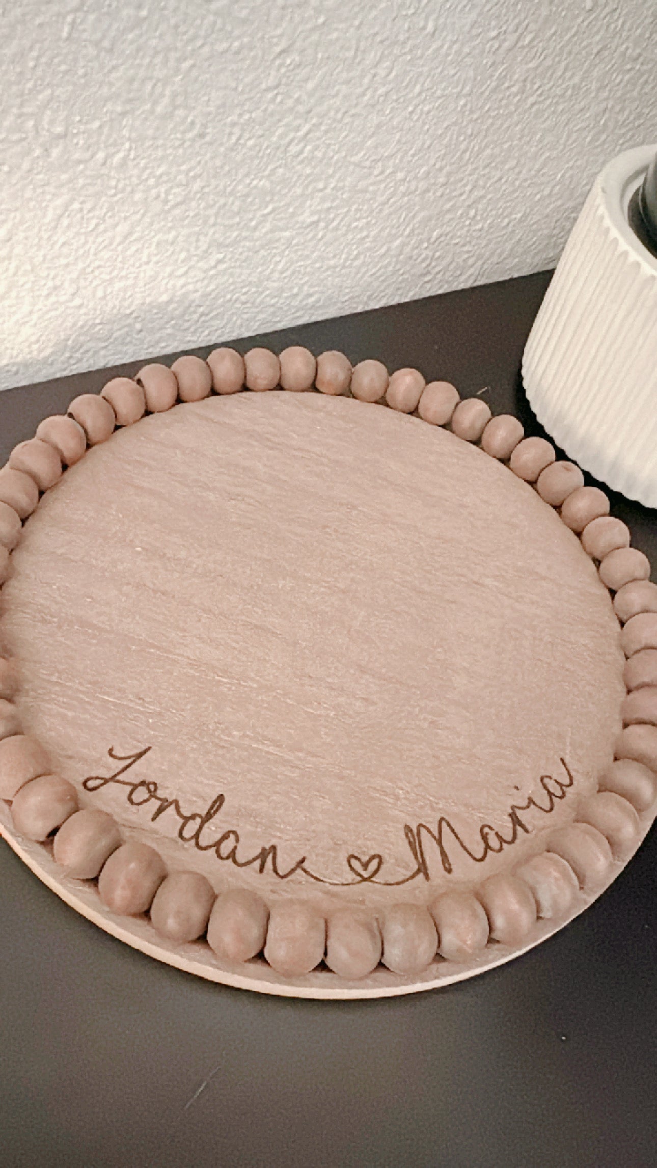 Round Beaded Tray - Custom