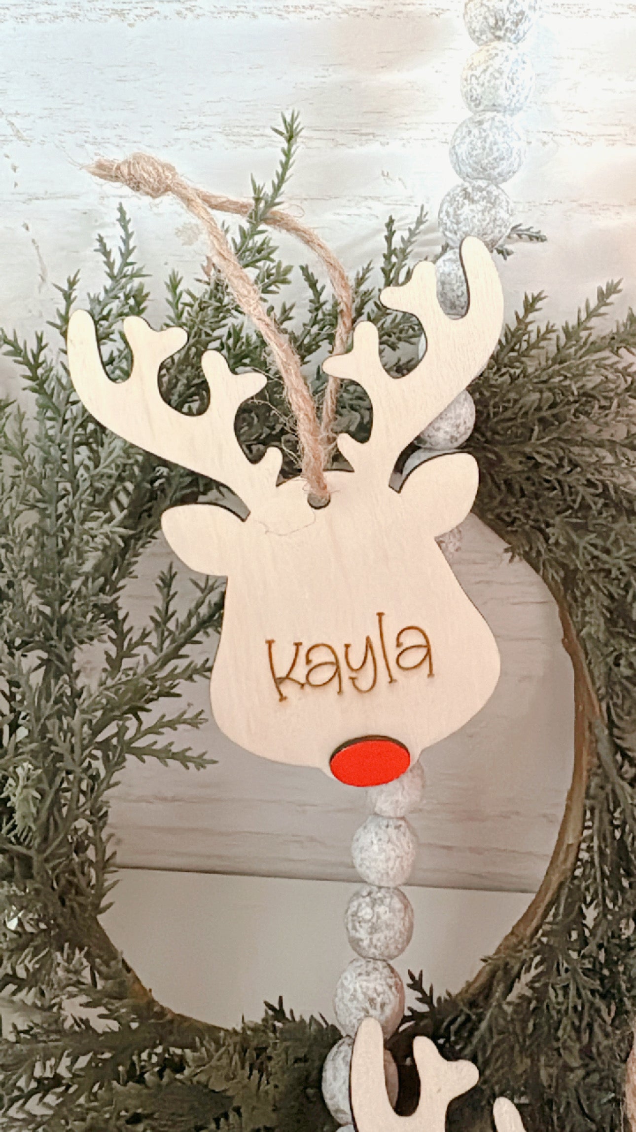 NEW DESIGN - Reindeer Ornament - custom